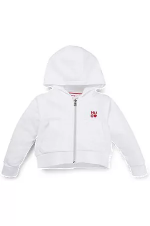HUGO BOSS Niñas Sudaderas - Sudadera con capucha y cremallera para niños en mezcla de algodón con detalles de logo