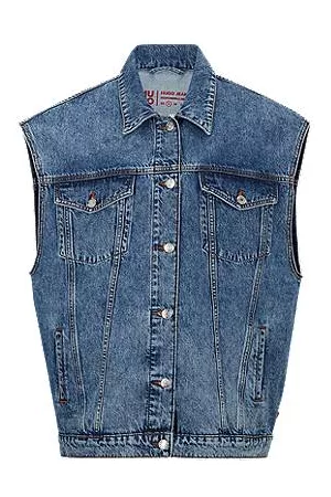 HUGO BOSS Mujer Vaqueras - Cazadora oversize fit de denim rígido