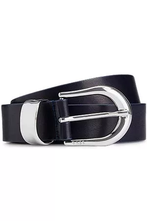 HUGO BOSS Mujer Cinturones - Cinturón de piel italiana con hebilla de la marca
