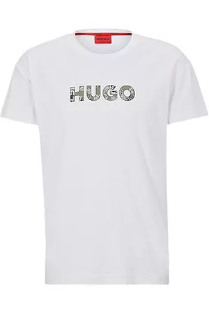 HUGO BOSS Hombre Pijamas - Camiseta de pijama relaxed fit con logo de diseño Paisley estampado