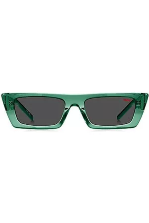 HUGO BOSS Hombre Gafas de sol - Gafas de sol de acetato verde con logos de nueva temporada