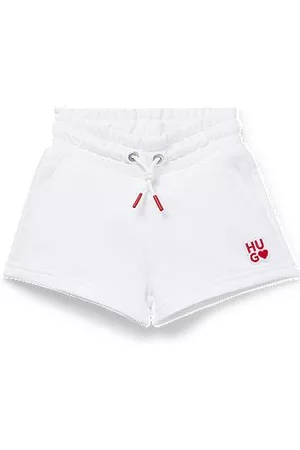 HUGO BOSS Niñas Pantalones cortos - Shorts para niños en felpa de rizo con detalles de logo