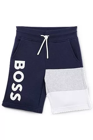 HUGO BOSS Niños Pantalones cortos - Shorts para niños en mezcla de algodón con bloques de color y logo