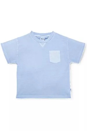 HUGO BOSS Niños Camisetas - Camiseta para niños en algodón de efecto desteñido con logo bordado