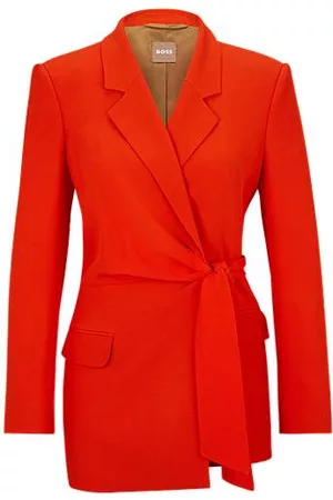 HUGO BOSS Mujer Chaquetas - Chaqueta regular fit de tiro largo con cinturón