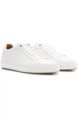 HUGO BOSS Hombre De piel - Deportivas con cordones de piel con detalle tonal de la marca