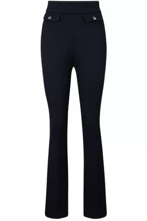 HUGO BOSS Mujer De Cintura alta y Tiro alto - Pantalones slim fit de tiro alto con pernera acampanada