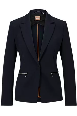 HUGO BOSS Mujer Chaquetas - Chaqueta regular fit de sarga elástica bolsillos de cremallera