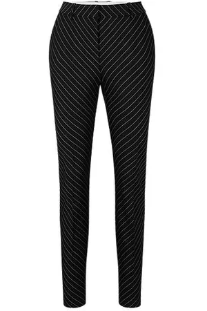 HUGO BOSS Mujer Pantalones Cortos y Bermudas - Pantalones regular fit en lana elástica con raya diplomática diagonal