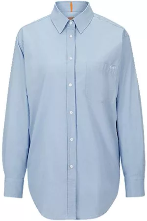 HUGO BOSS Mujer Blusas - Blusa relaxed fit de algodón con logo bordado