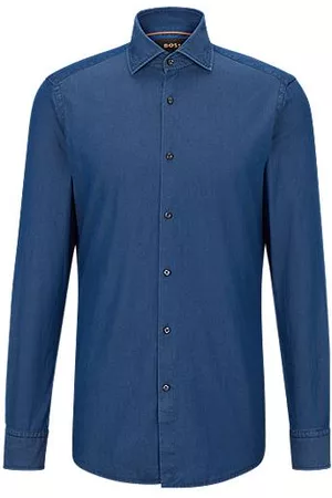 HUGO BOSS Hombre Casual - Camisa slim fit en denim de algodón