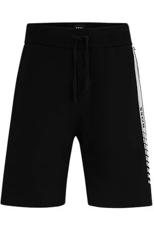 HUGO BOSS Hombre Pantalones Cortos y Bermudas - Shorts de algodón con logo y rayas