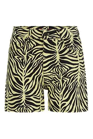 HUGO BOSS Mujer Vaqueros - Shorts regular fit en denim estampado