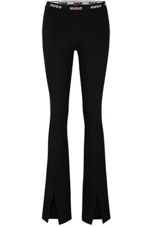 HUGO BOSS Mujer Casuales - Pantalones slim fit de tejido elástico con aberturas en los bajos