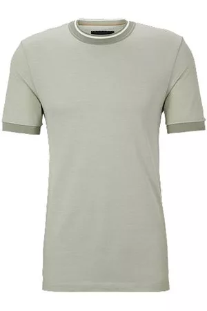 HUGO BOSS Hombre Camisetas - Camiseta de algodón y seda con micromotivo