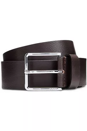 HUGO BOSS Hombre Cinturones - Cinturón de piel italiana con hebilla de la marca