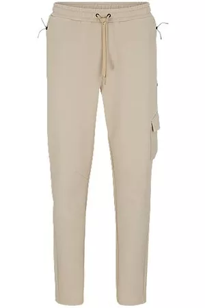 HUGO BOSS Hombre Conjuntos de chándal - Pantalones de chándal en mezcla de algodón elástico técnico con bolsillos de cremallera