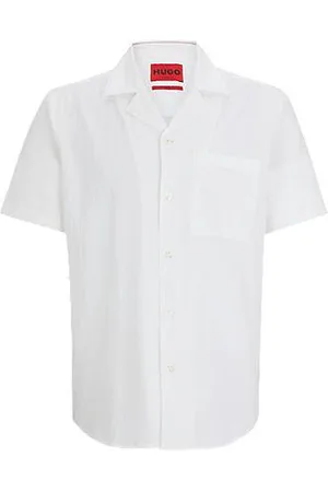 HUGO - Camisa a cuadros relaxed fit en franela de algodón