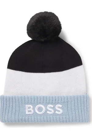 HUGO BOSS Gorro de punto multicolor con pompón para niños