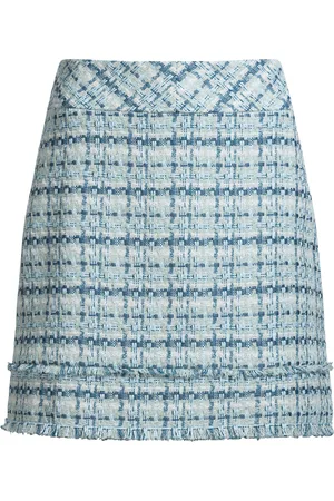 HUGO BOSS Minifalda slim fit de tweed con flecos