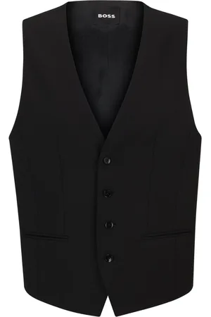 HUGO BOSS Chaleco slim fit en lana virgen con elástico