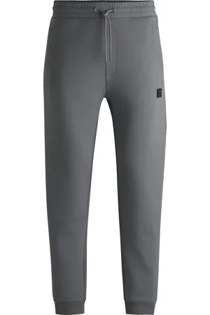 HUGO BOSS Pantalones de chándal de algodón con logo apilado