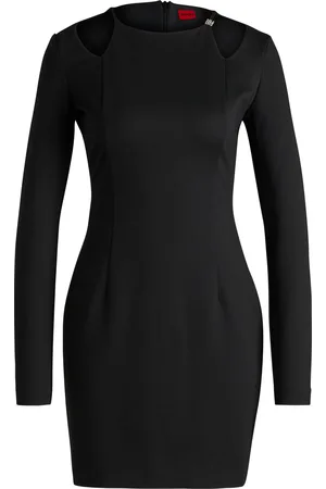 HUGO BOSS Vestido mini entallado con detalles de aberturas