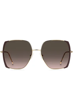HUGO BOSS Gafas de sol de acero en tonos marrón y dorado