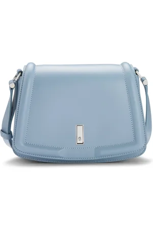 HUGO BOSS Bolso de piel con solapa, herrajes de la marca y monograma