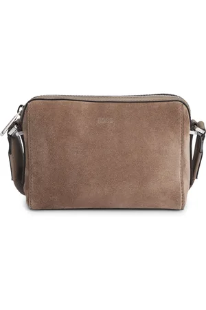 HUGO BOSS Bolso bandolera de ante con logo grabado