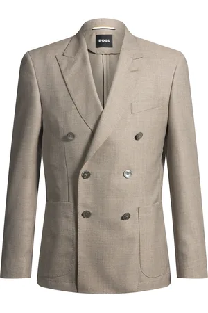 HUGO BOSS Blazer slim fit en lana virgen con dibujo