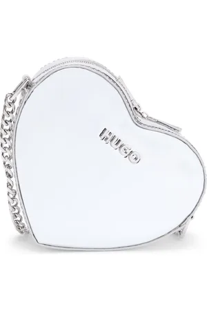 HUGO BOSS Bolso de bandolera con forma de corazón en material plateado
