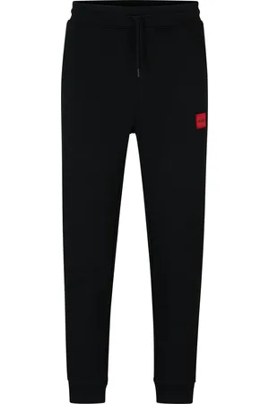 HUGO BOSS Pantalones de chándal en felpa de algodón con etiqueta con logo