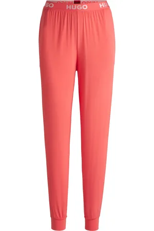 HUGO BOSS Pantalones de pijama de punto elástico con logos en la cintura