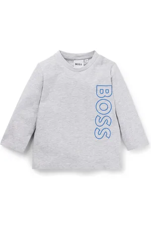 HUGO BOSS Camiseta de manga larga para niños en algodón con logo vertical