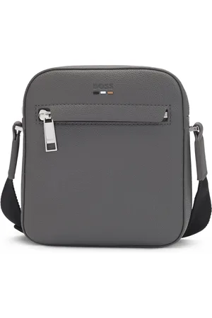 HUGO BOSS Bolso mensajero de piel sintética granulada con detalle de logo
