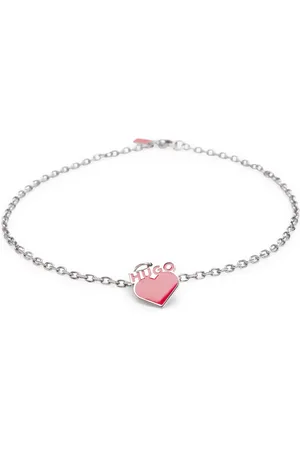 HUGO BOSS Collar de cadena con colgante con forma de corazón y logo