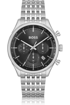 HUGO BOSS Cronógrafo con esfera negra y pulsera de eslabones