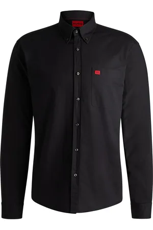 HUGO BOSS Camisa slim fit abotonada en algodón Oxford lavado