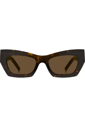 HUGO BOSS Gafas de sol de acetato estilo Habana con herrajes de la marca