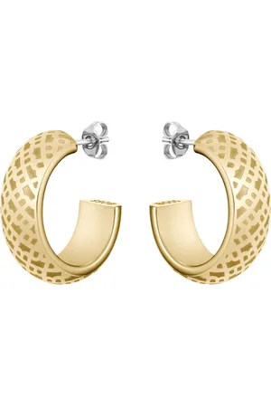 HUGO BOSS Pendientes de aro en con monogramas grabados