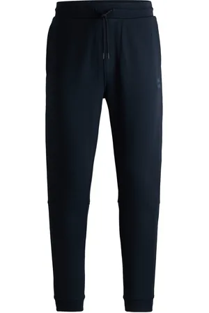 HUGO BOSS Pantalones de chándal en felpa de algodón con parche de logo