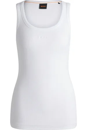 HUGO BOSS Camiseta sin mangas slim fit de algodón elástico con estructura de canalé