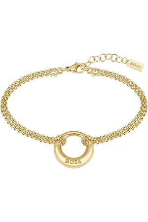 HUGO BOSS Pulsera dorada con aro de la marca