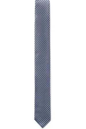 HUGO BOSS Corbata de jacquard de seda con estampado geométrico
