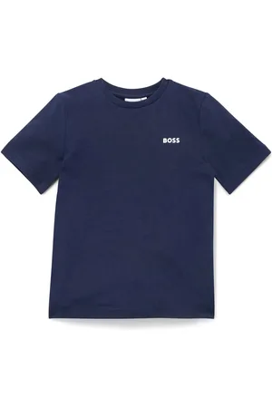 HUGO BOSS Camiseta regular fit de algodón con logo estampado para niños