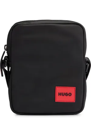 HUGO BOSS Bolso mensajero con parche de logo rojo