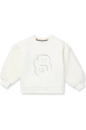 HUGO BOSS Sudadera para niños con monograma Double B de efecto metalizado