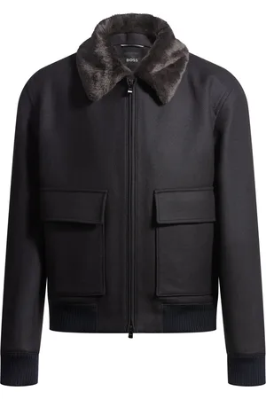 HUGO BOSS Chaqueta de piloto regular fit con cuello de imitación de piel extraíble