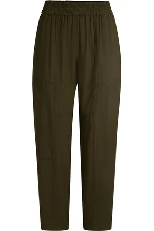 HUGO BOSS Pantalones de chándal de tejido fluido con detalles de costuras decorativas